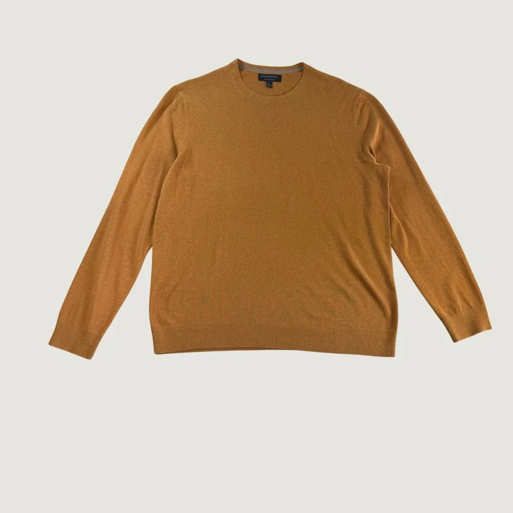Banana Republic Mens Premium Luxe Yarn Silk Cashmere Blend Crewneck Sweater XL